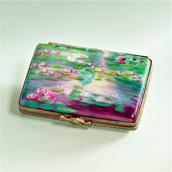 Picture of Limoges Waterlilies Painting Postcard Box