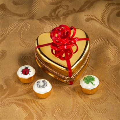 Picture of Limoges Gold Good Luck Heart Box