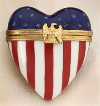 Picture of Limoges USA Heart Box with Eagle Clasp