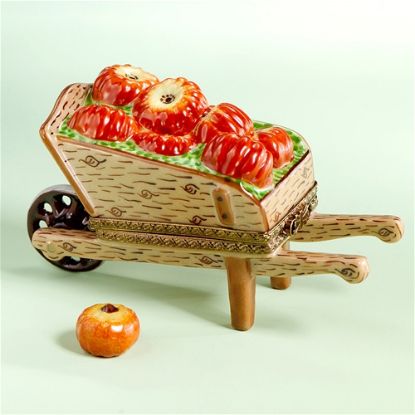 Picture of Limoges Wooden Wheelbarrow with Pumpkins Box 