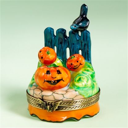 Picture of Limoges Pumpkins by Fence Box