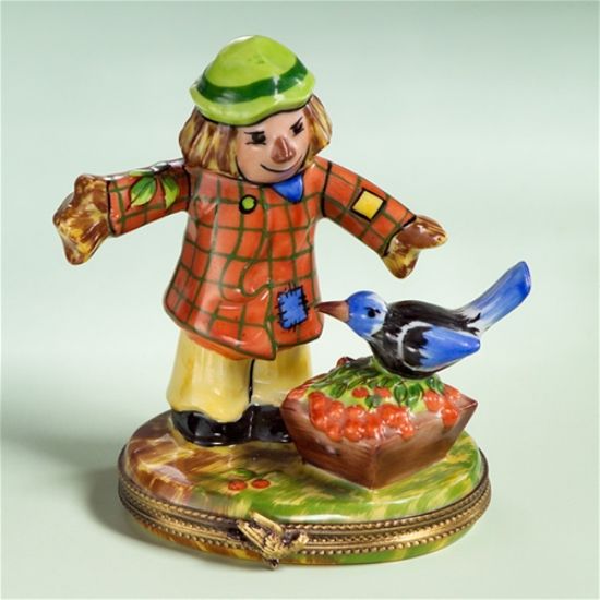 Picture of Limoges Scarecrow with Blue Bird Box