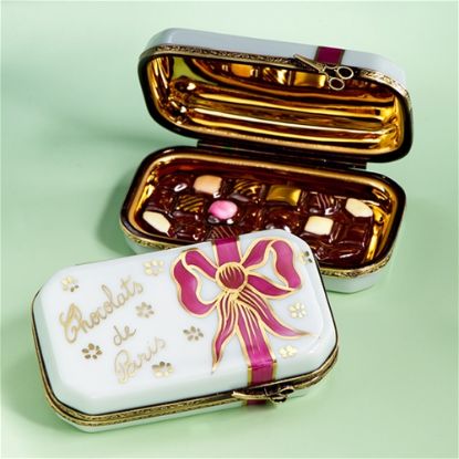Picture of Limoges Chocolate Gift Box with Old Rose Bow