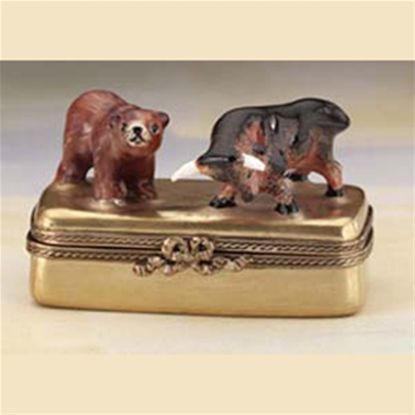 Picture of Limoges Chamart Bull and Bear on Gold Bar Box