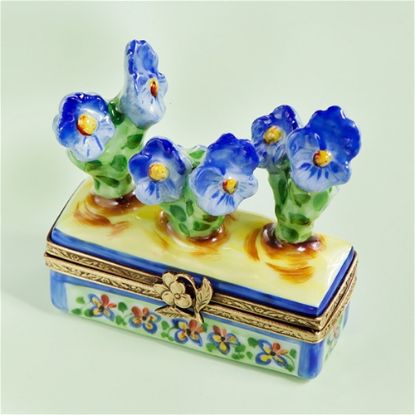 Picture of Limoges Chamart Blue Pansies Jardiniere Box