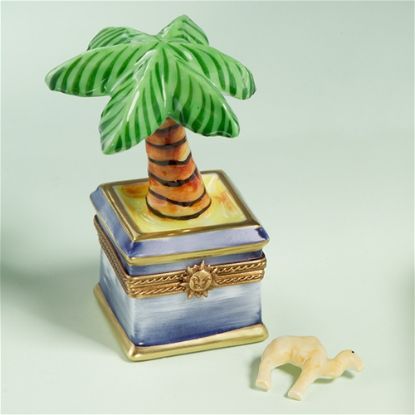 Picture of Limoges Chamart Palm Tree Box with Camel   