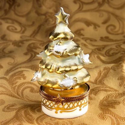 Picture of Limoges Gold Christmas Tree with Doves Box