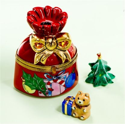 Picture of Limoges Christmas Bag Box with Teddy and Tree