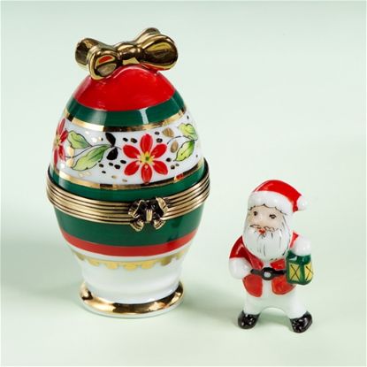 Picture of Limoges Christmas Egg with Santa Box 