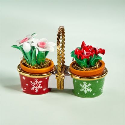 Picture of Limoges Christmas Holiday 2 Flower Pots  Box