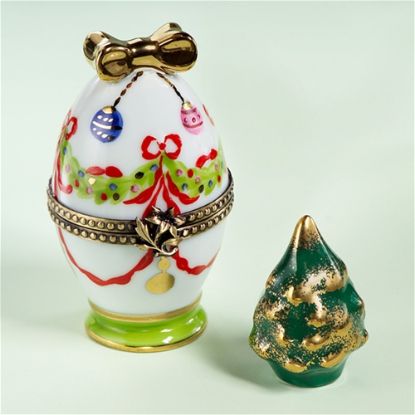 Picture of Limoges Christmas Ornaments Egg Box with Tree