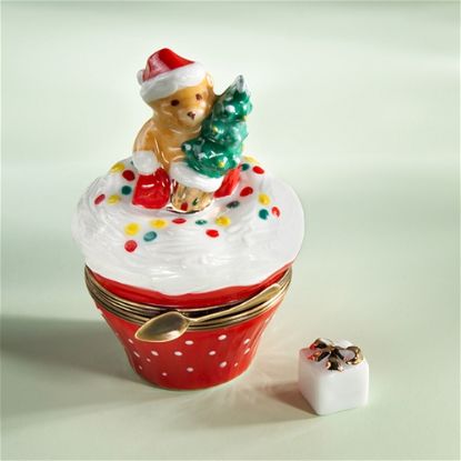 Picture of Limoges Christmas Santa Teddy Cupcake Box