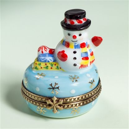 Picture of Limoges Little Snowman with Gifts Box