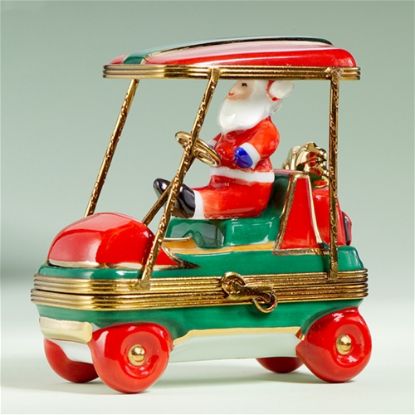 Picture of Limoges Santa in Golf Cart Box