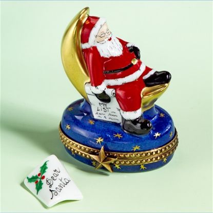 Picture of Limoges Santa on Moon Box