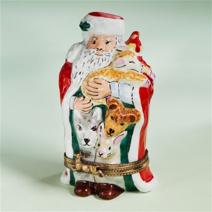 Picture of Limoges Santa Red Coat with Animals Box