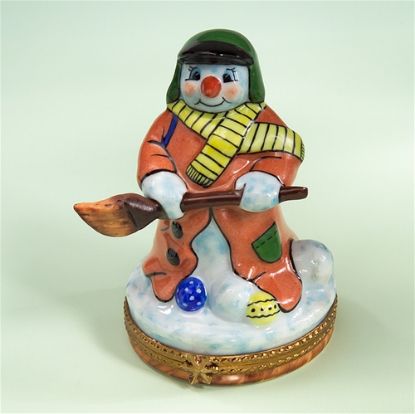 Picture of Limoges Snowman Orange Coat Box