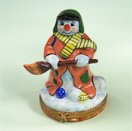 Picture of Limoges Snowman Orange Coat Box