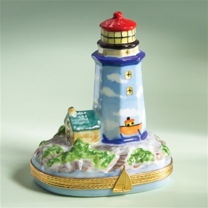 Picture of Limoges Blue Lighthouse Box