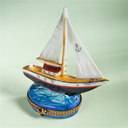 Picture of Limoges Sailboat on Wave Box
