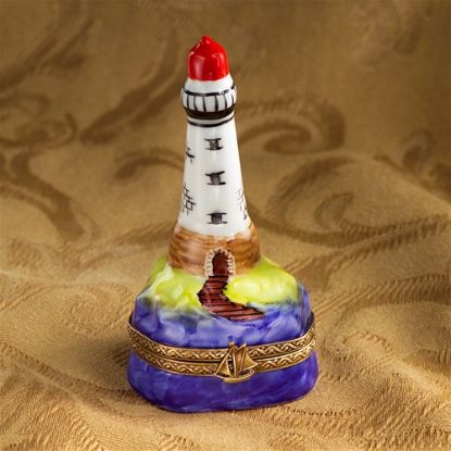 Picture of Limoges White Lighthouse on Rock Box