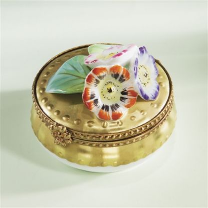 Picture of Limoges Gold Box with Pansies 