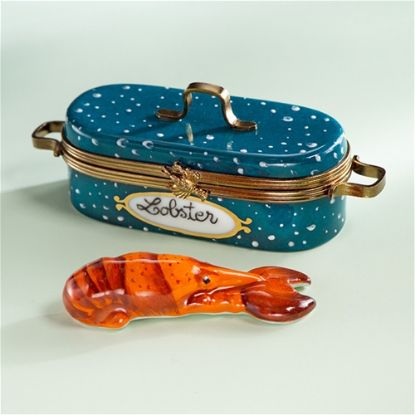 Picture of Limoges Lobster in Blue Long Pot Box