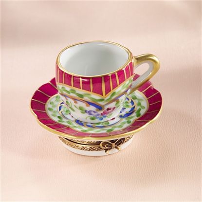 Picture of Limoges Burgundy Sevres Cup and Saucer Box