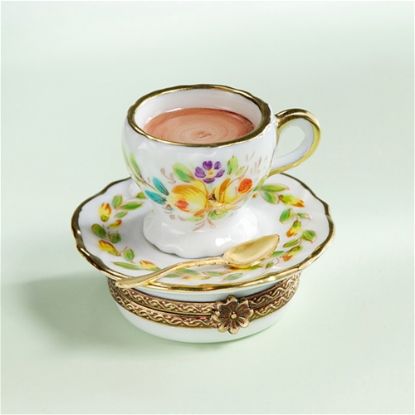 Picture of Limoges Yellow Roses Cup and Saucer Box