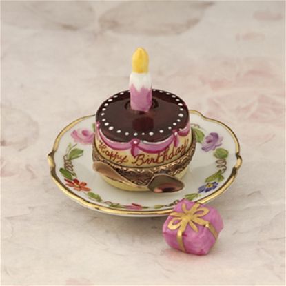 Picture of Limoges Happy Birthday Cake on Plate Box