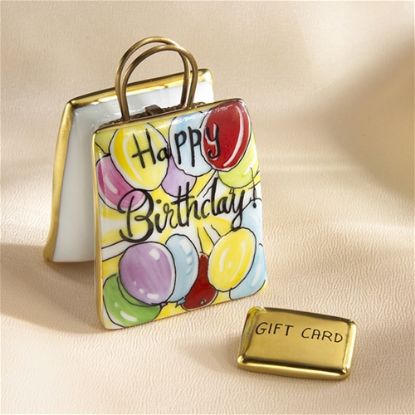 Picture of Limoges Happy Birthday with Balloons Bag Box with Gift Card