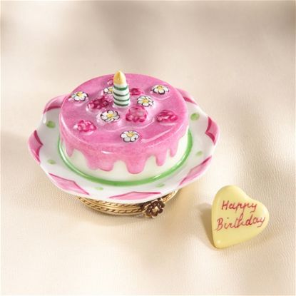 Picture of Limoges Strawberry Happy Birthday Cake Box with Heart