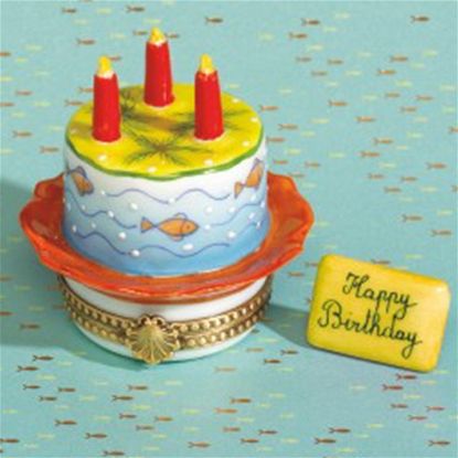 Picture of Limoges Tropical Birthday Cake  Box with Card