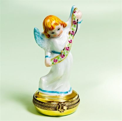 Picture of Limoges Garland of Roses Angel Box