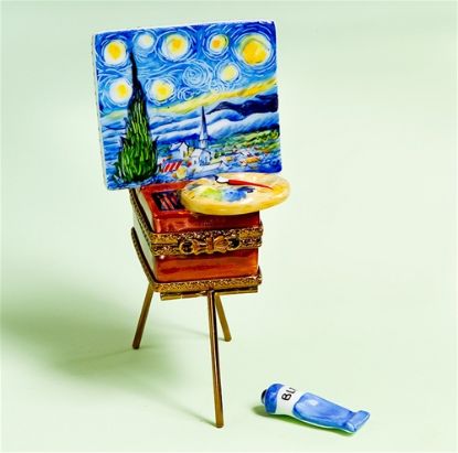 Picture of Limoges Starry Night Painting on Easel Box