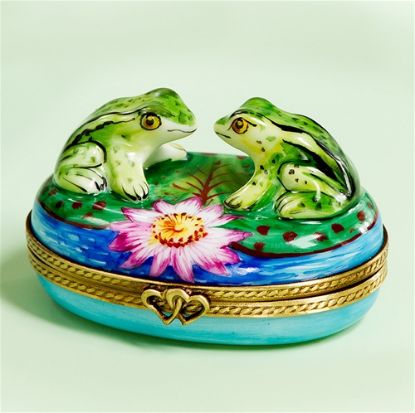 Picture of Limoges Two Frogs on Waterlily Box