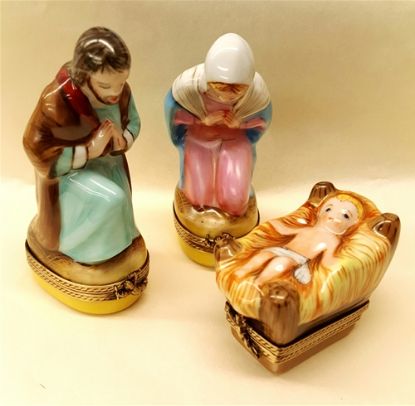 Picture of Limoges Jesus, Mary , Joseph Nativity Boxes