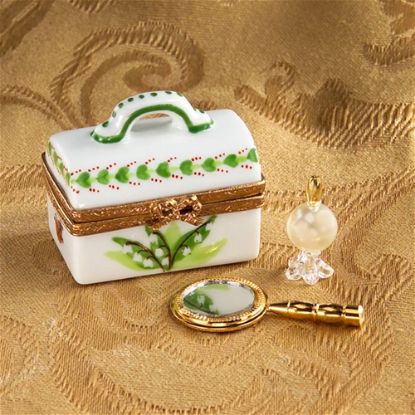 Picture of Limoges Lily of the Valley Vanity Box with Mirror