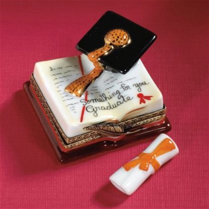 Picture of Limoges Graduation Book Box with Hat and Diploma