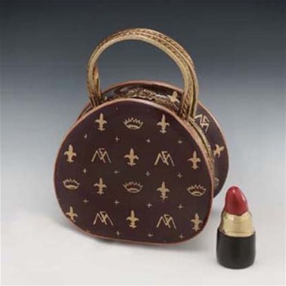 Designer purse with lipstick - Limoges Boxes and Figurines