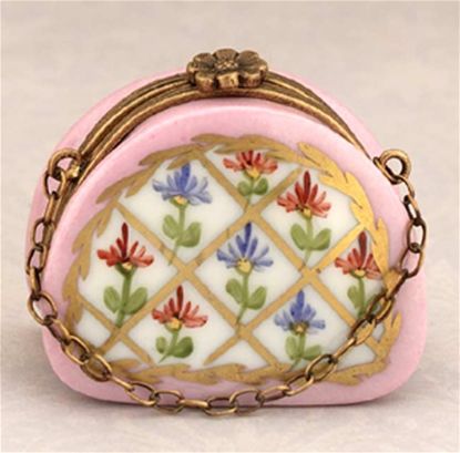 Picture of Limoges Pink Handbag with Flowers Box