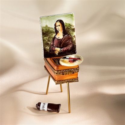 Picture of Limoges Mona Lisa on Easel Painting Box