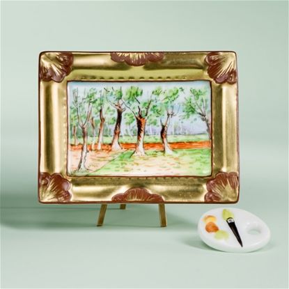 Picture of Limoges Painting with Trees on Easel Box 