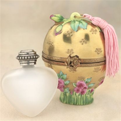 Picture of Limoges Gold Heart with Tassel and Perfume Bottle Box