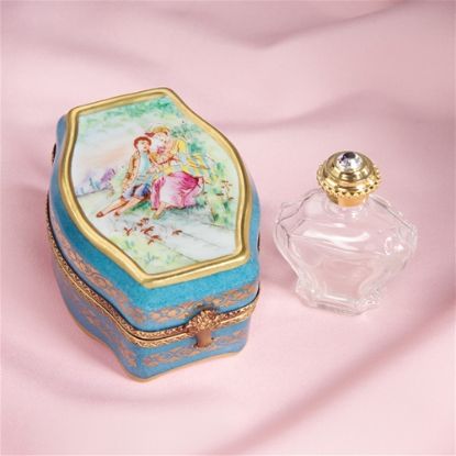 Picture of Limoges Perfume Chest with Romantic  Couple and Bottle Box