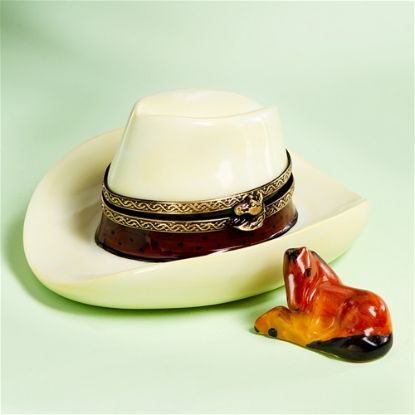 Picture of Limoges Cowboy Hat Box with Horse