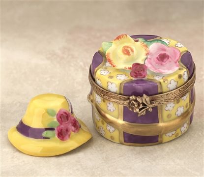 Picture of Limoges Purple and Yellow Hat  Box