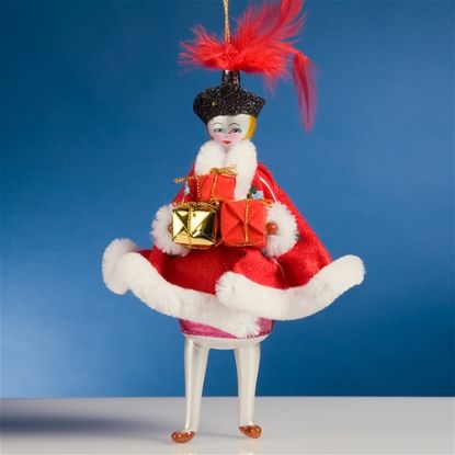Picture of De Carlini Lady Shopping in Red Christmas Ornament