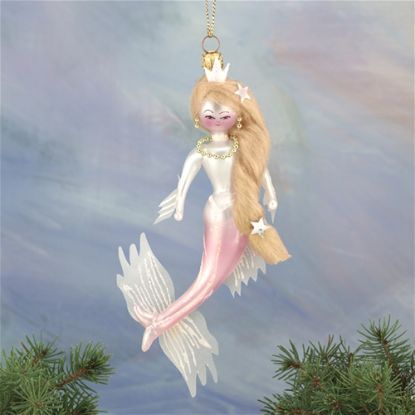 Picture of De Carlini Pink Mermaid Christmas  Ornament