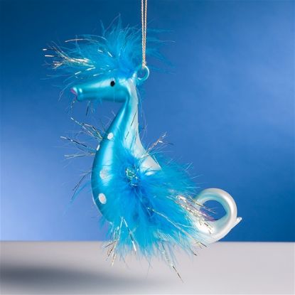 Picture of De Carlini Blue Seahorse Christmas Ornament